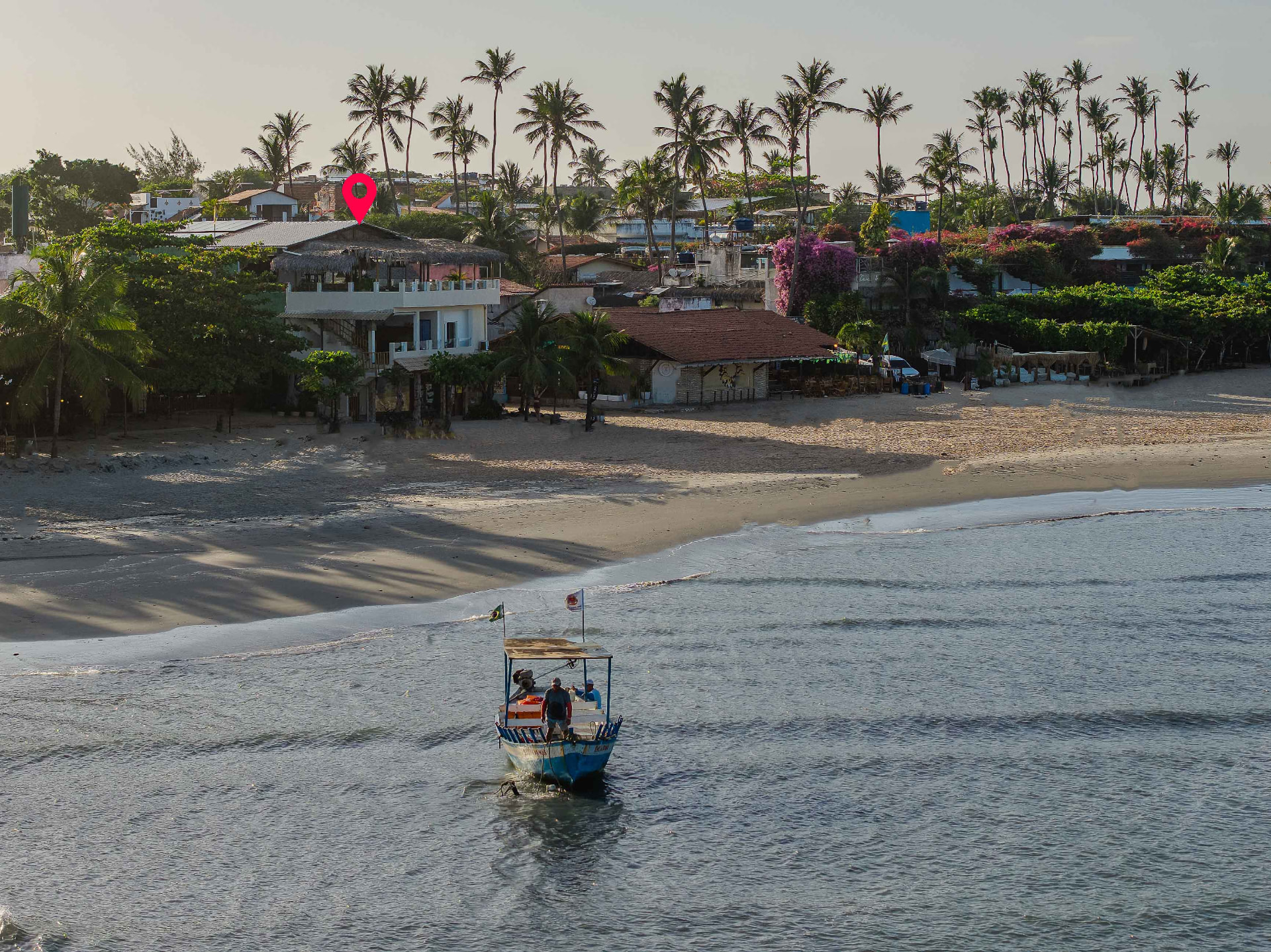 Vista aérea da localização da Vila Gallina em Jericoacoara