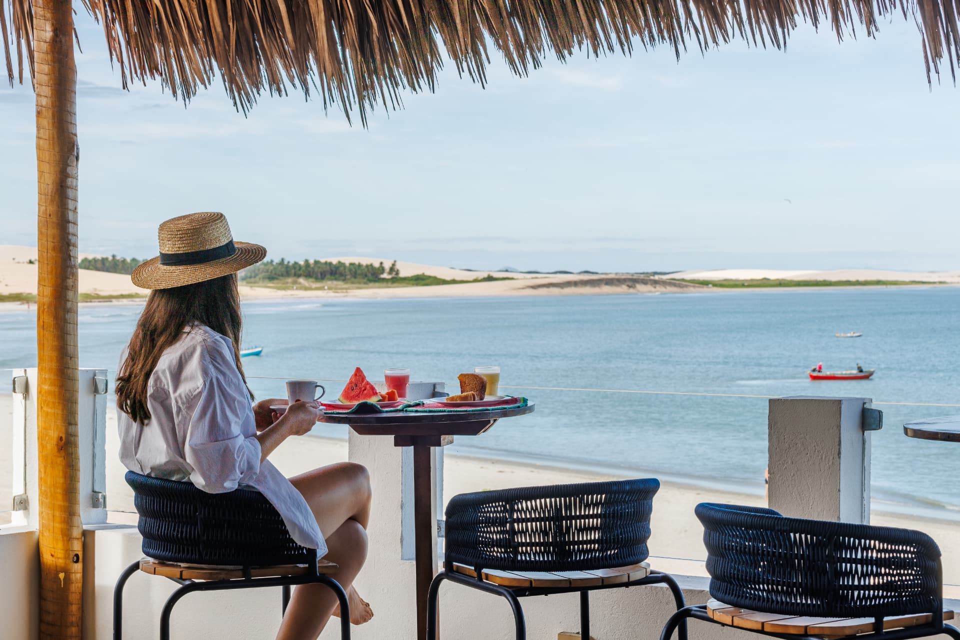 Café da manhã com vista para o mar de Jericoacoara